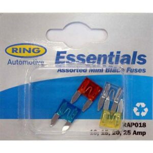 Ring Assorted Mini Blade Fuse 10, 15, 20, 25 Amp
