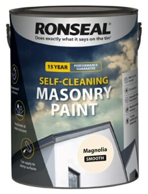 Ronseal Self Cleaning Smooth Masonry Paint 5L Magnolia