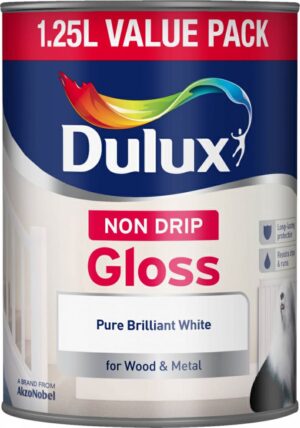 Dulux Non Drip Gloss Pure Brilliant White 1.25L