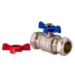 T-bar Valve 22mm (Red & Blue Handles)