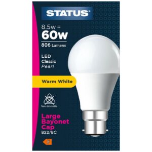 Status GLS LED 9W 806 Lumen BC Pearl Warm White