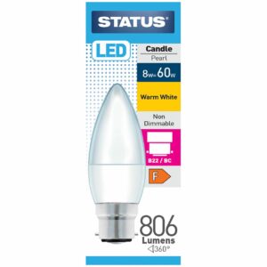 Status Candle LED 8W/60W BC