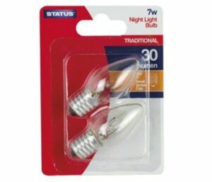 Status 7w Night Light Bulb E12 pk2