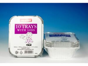 Caroline Foil Trays With Lids 16oz, Pack 10