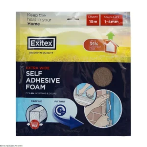 Exitex Self Adhesive Foam White 15m