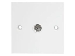 Single Flush Coax TV Socket White