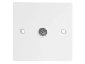 Single Flush Coax TV Socket White