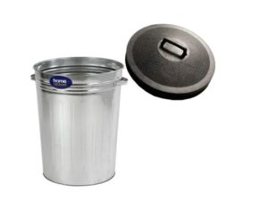 Galvanised Tapered Dustbin & Rubber Lid