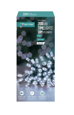 200 Battery Operated Time Lights 20M White