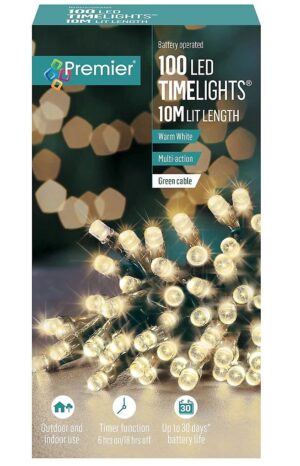 Premier 100 Battery Operated Time Lights Warm White