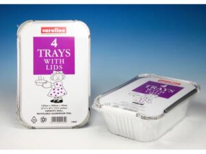 Caroline Foil Trays With Lids 30oz x4