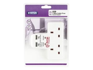 Status 2 Way Socket Adaptor with USB