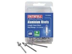 Faithfull Aluminium Rivets 4.8 x 8mm Short x 50