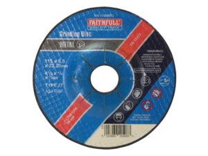 Faithfull Depressed Centre Metal Grinding Disc 115 x 6.5 x 22.23mm