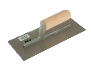 Wooden Handle Notched Trowel 5mm V Notches 11 x 4.1/2in