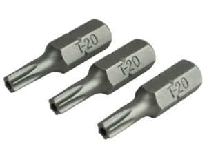 Faithfull Security S2 Grade Steel Screwdriver Bits T20S x 25mm (Pack 3