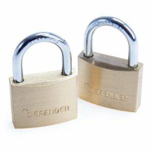 Defender 30MM Brass Padlock Twin Pack