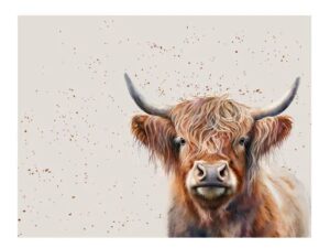 Glass Worktop Saver Highland Cow