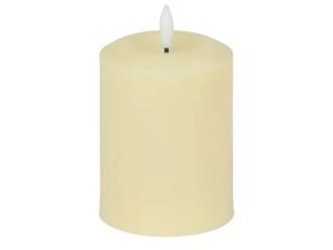 Battery Operated Cream Pillar Candle 13cm