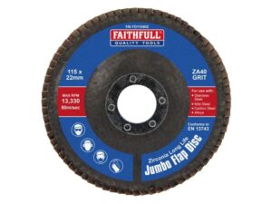 Faithufll Zirconia Jumbo Flap Disc 115 x 22mm 40 Grit