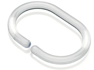 White Shower Curtain ‘C’ Rings x 12