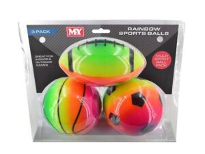 Rainbow Sport Balls x 3