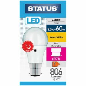 Status LED GLS 8.5w=60w BC Sensor Opal Warm White