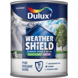 Dulux Weathershield Quick Dry Satin White 750ml