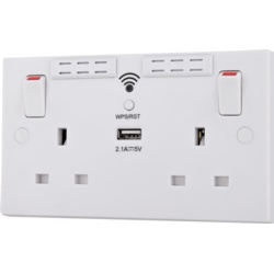 BG 2 Gang Switched Socket Wifi Extender