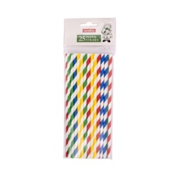Multi Colour Striped Paper Straws x 25