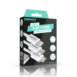 Daewoo 3 In 1 USB-A Cable