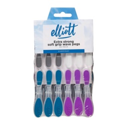 Extra Strong Soft Grip Pegs Wave x24