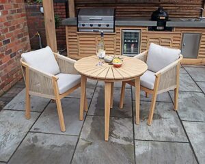 Roma Bistro Set with Lounge Dining Chairs