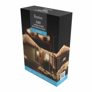 Festive 360 Mains Operated Snowing Icicle Warm White