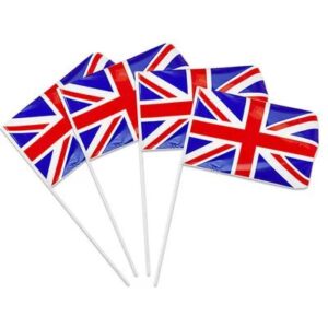 Union Jack Hand Flags x 4
