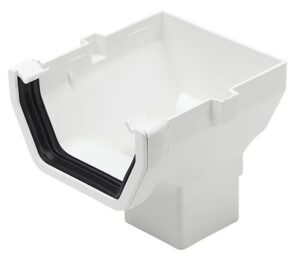 Floplast Square Stop End Gutter White