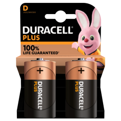 Duracell D Plus Power +100% Batteries (Pack 2)