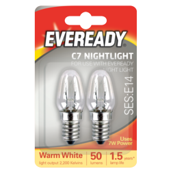 Eveready E14 Night Light Bulb 7W x 2