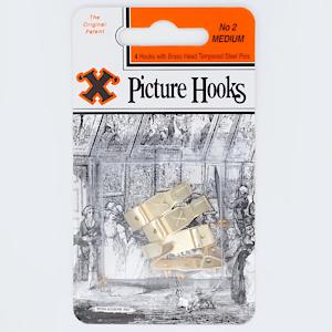 X No:2 Picture Hooks Medium x 4
