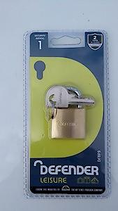 Defender Padlock Brass 30mm