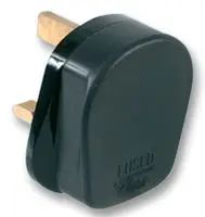 Black Rubber 13A Plug